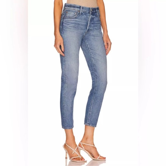 Moussy Vintage Evans Tapered Mid Rise Blue Jeans - Picture 2 of 11